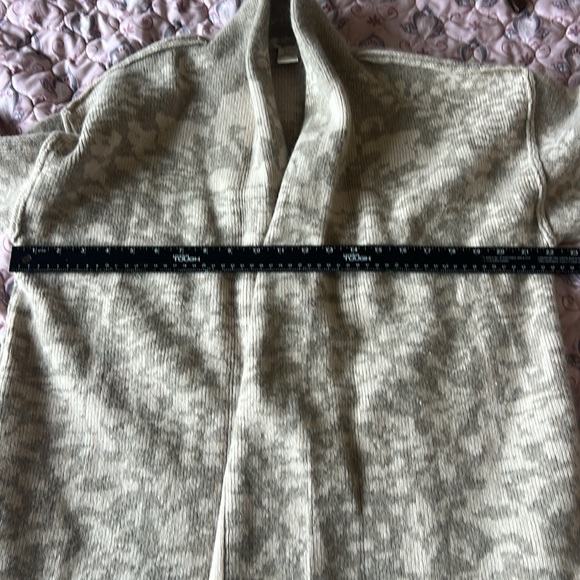 Sundance Catalog lambswool angora cardigan sweater coat in cream and gray SZ M - Picture 7 of 9